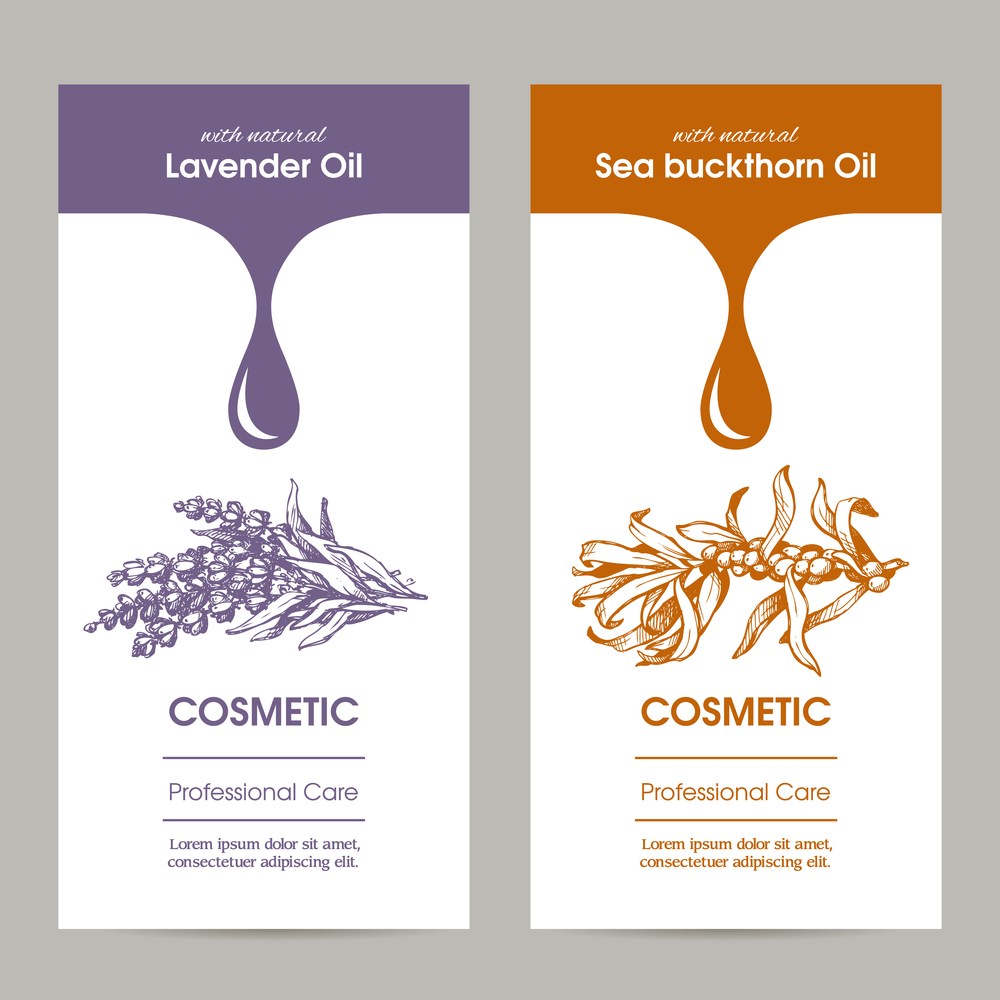 Examples of essential oil bottle labels