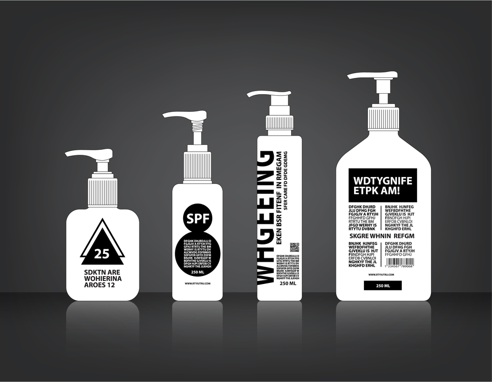 Examples of lotion bottle labels