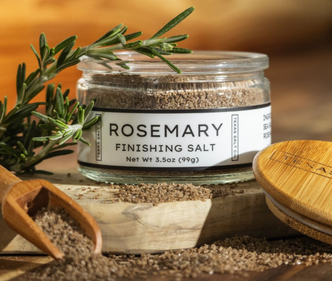 Texas Salt Co Rosemary Finishing Salt Glassnow